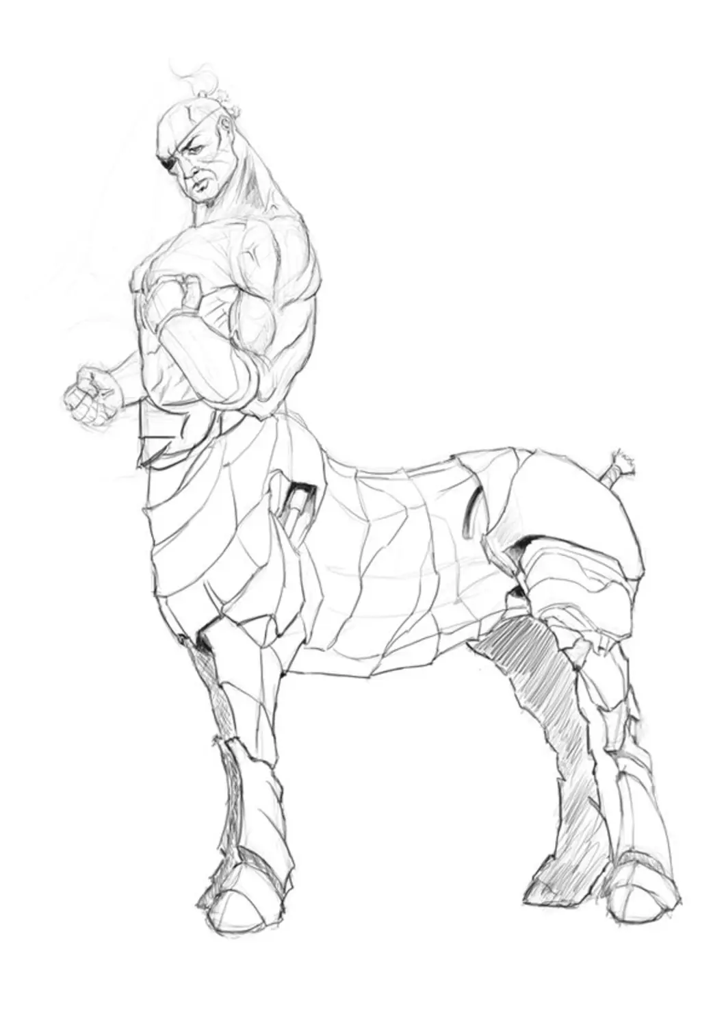 Centaurian Line Art Drawing